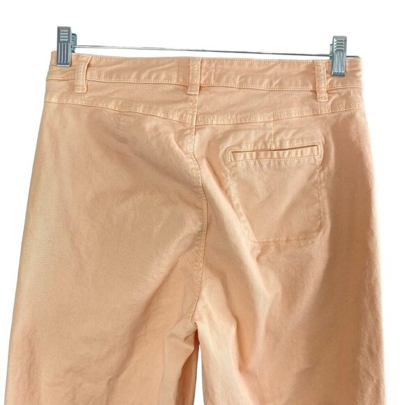 MARINE LAYER Women Wide Leg Pants Sz 6 Peach High Waist Cropped Jeans 30-2 - Picture 3 of 15